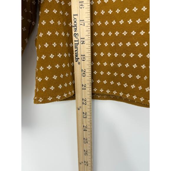 Madewell Mustard Print Square Neck Long Sleeve Blouse Top XS Cottagecore Boho - Picture 7 of 10